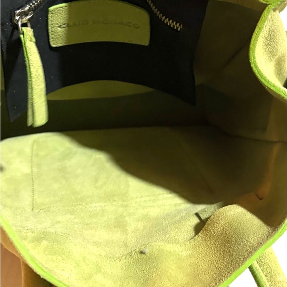 Club monaco Lime Green Suede Tote Bag - Picture 3 of 6